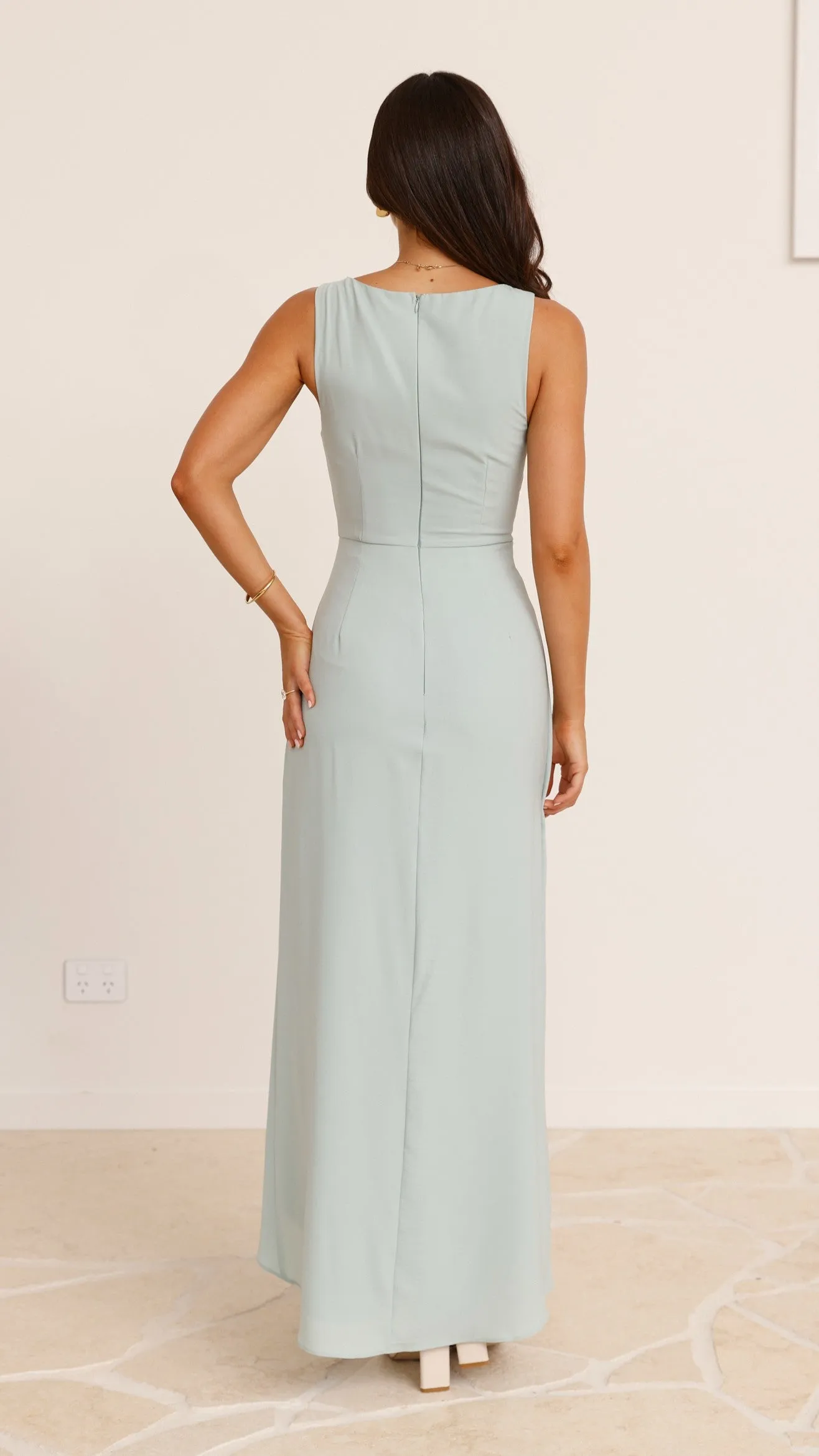 Pamela V Neck Maxi Dress - Sage sold by Billy J product image thumbnail 4
