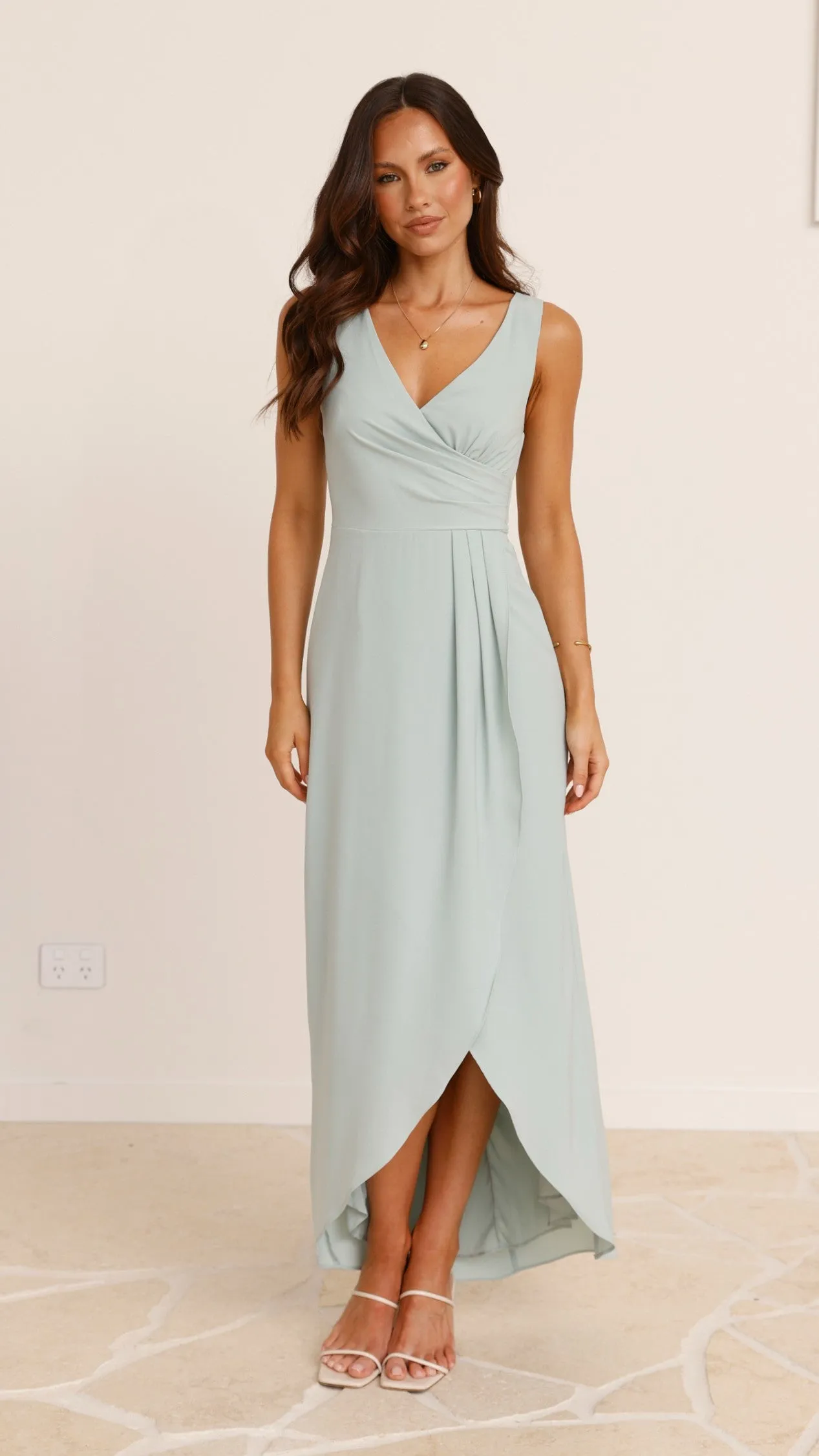 Pamela V Neck Maxi Dress - Sage sold by Billy J product image thumbnail 5