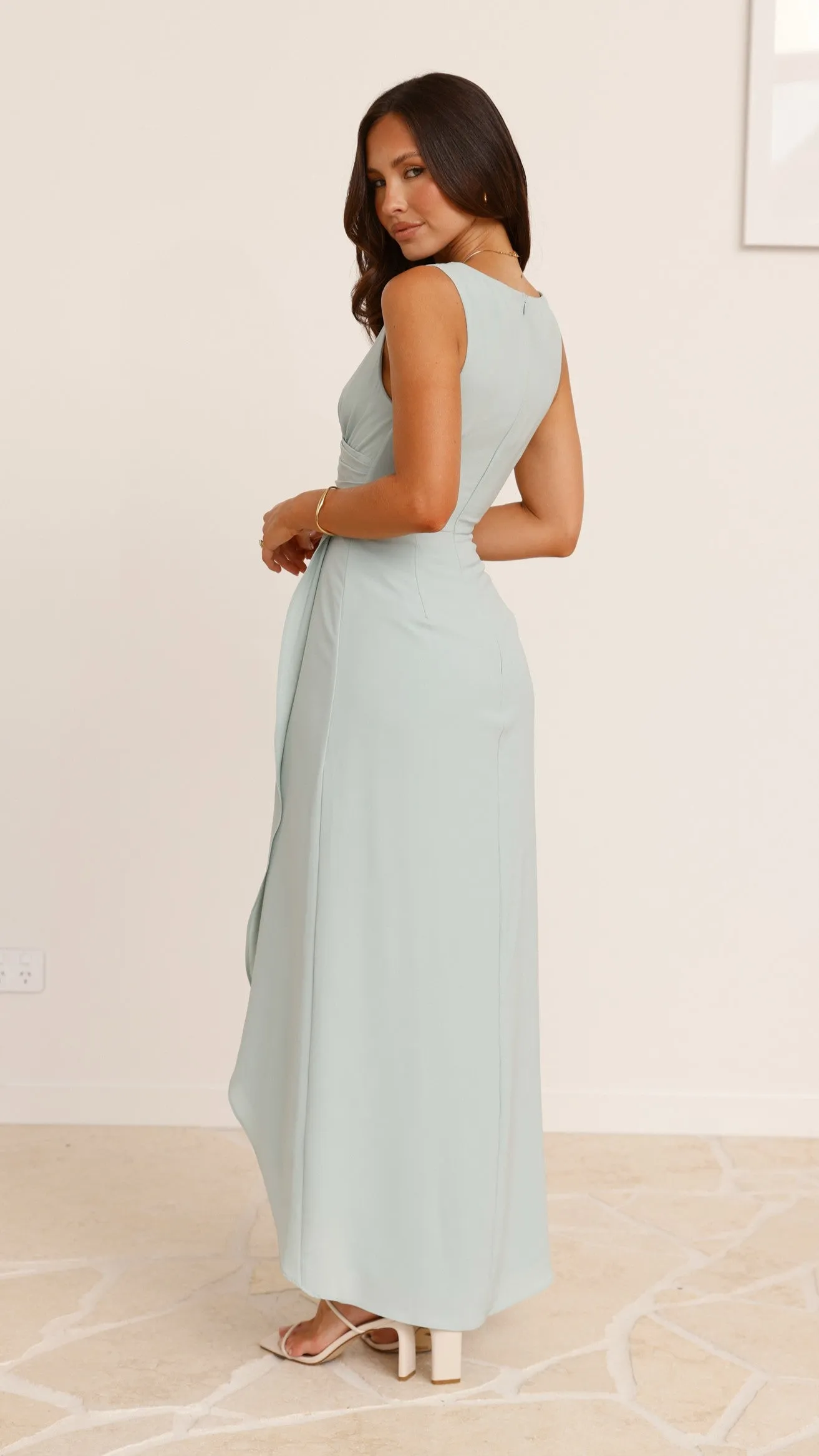Pamela V Neck Maxi Dress - Sage sold by Billy J product image thumbnail 2