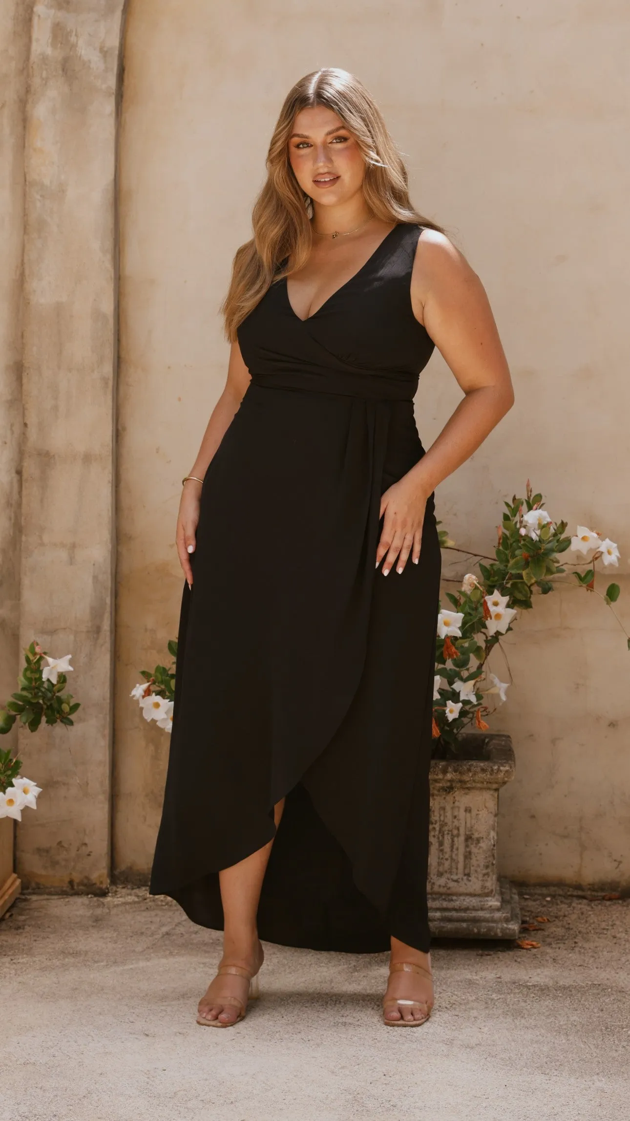 Pamela V Neck Maxi Dress - Black sold by Billy J product image thumbnail 5