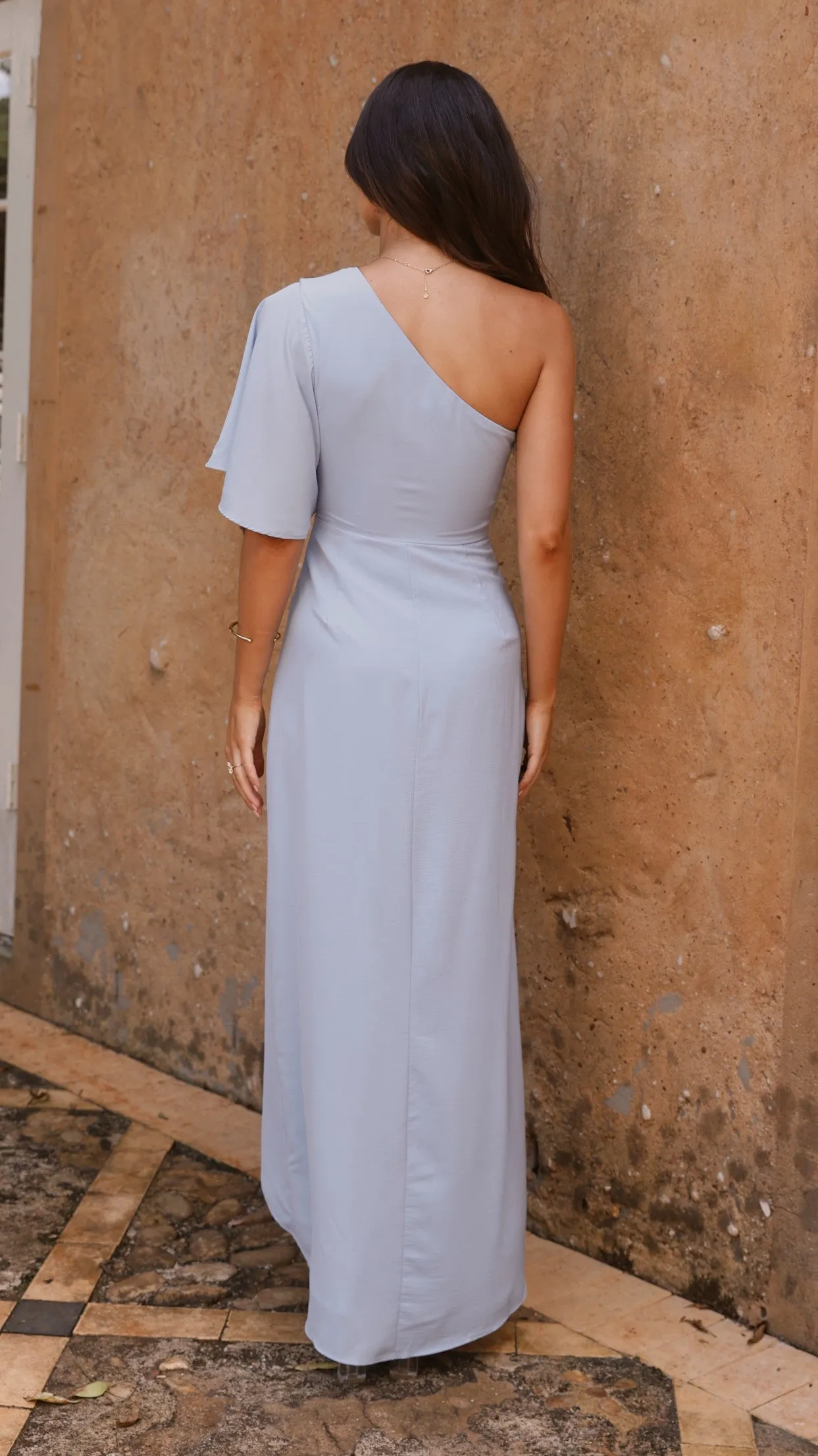 Emma One Sleeve Maxi Dress - Blue sold by Billy J product image thumbnail 2
