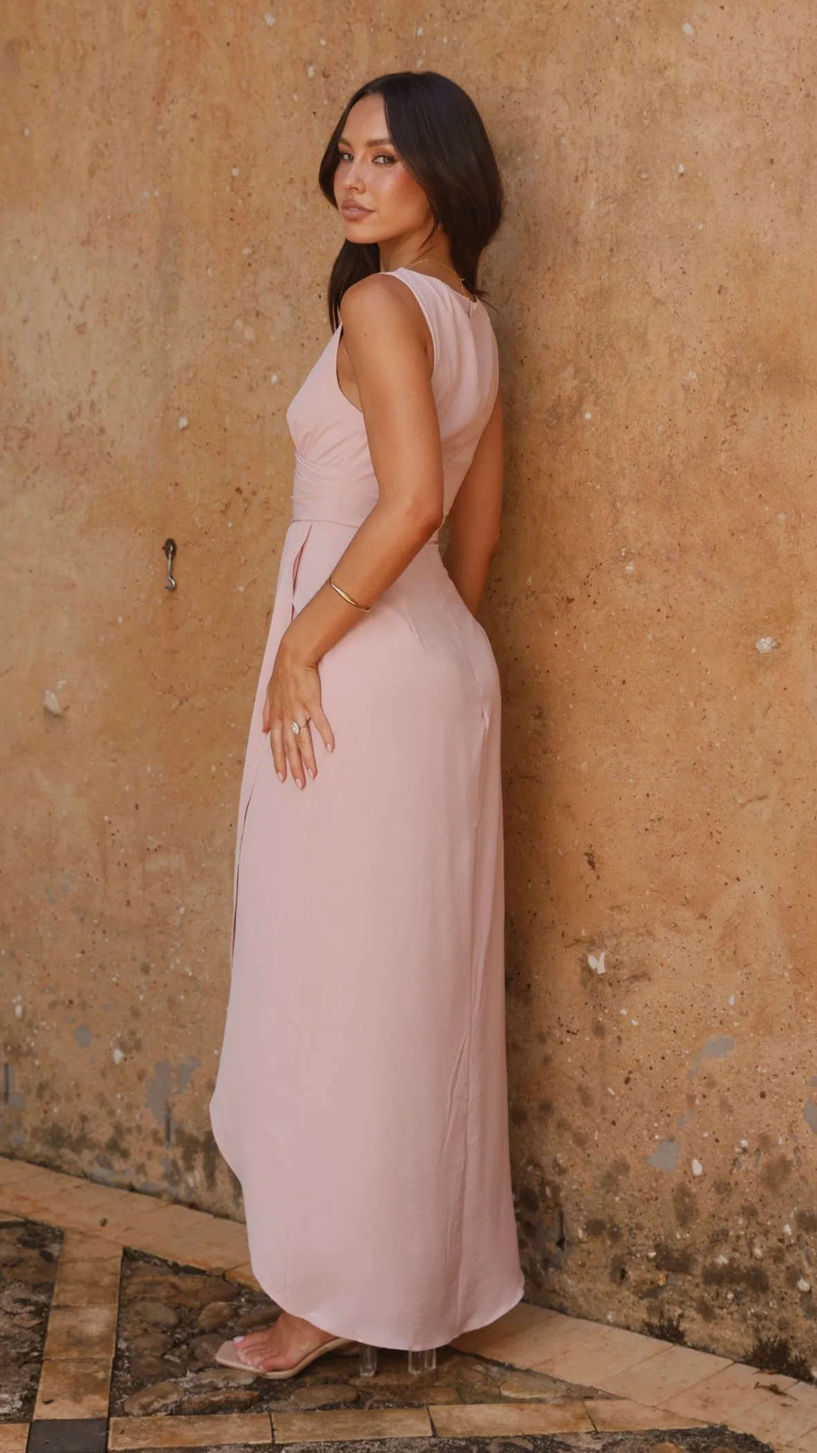 Pamela V Neck Maxi Dress - Dusty Pink sold by Billy J product image thumbnail 2