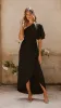 Emma One Sleeve Maxi Dress - Black sold by Billy J