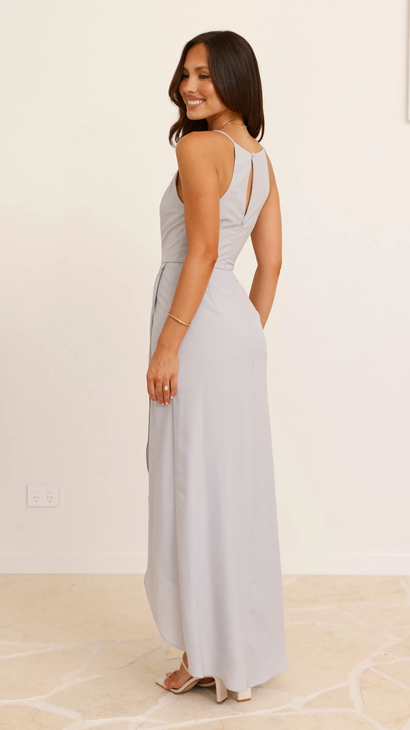 Genevieve Boat Neck Maxi Dress - Silver sold by Billy J product image thumbnail 2