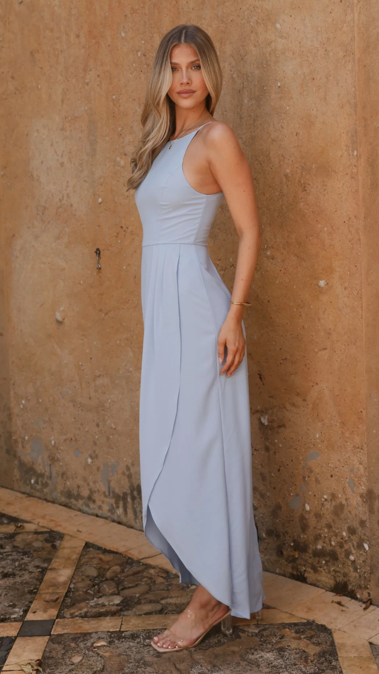 Genevieve Boat Neck Maxi Dress - Blue sold by Billy J product image thumbnail 3
