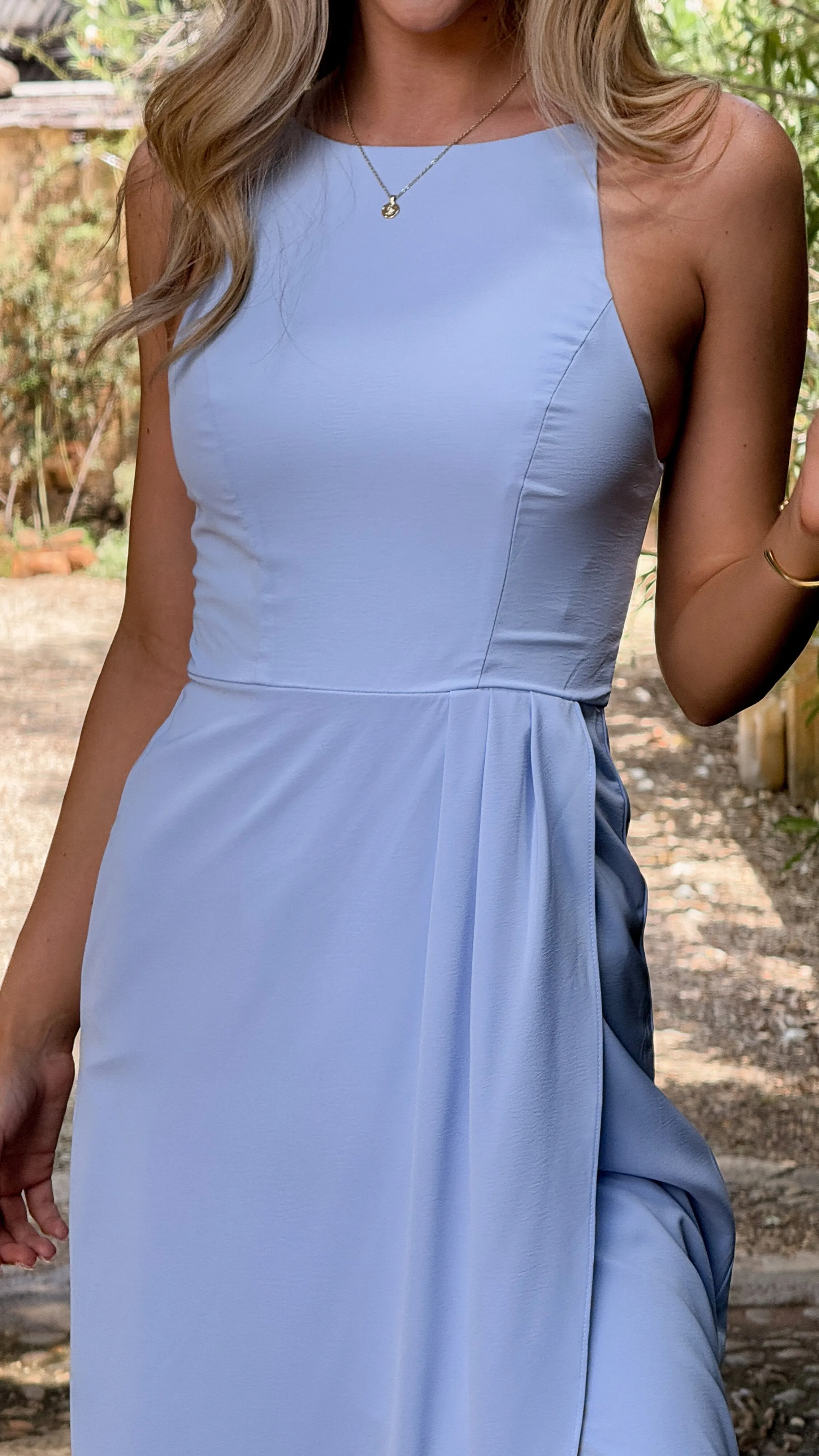 Genevieve Boat Neck Maxi Dress - Blue sold by Billy J product image thumbnail 4