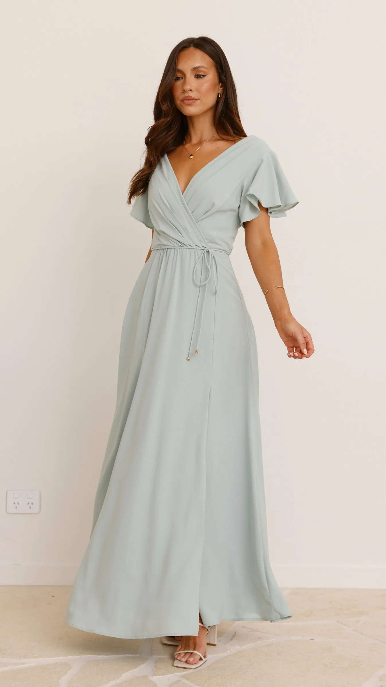 Charlize Maxi Dress - Sage sold by Billy J product image thumbnail 3