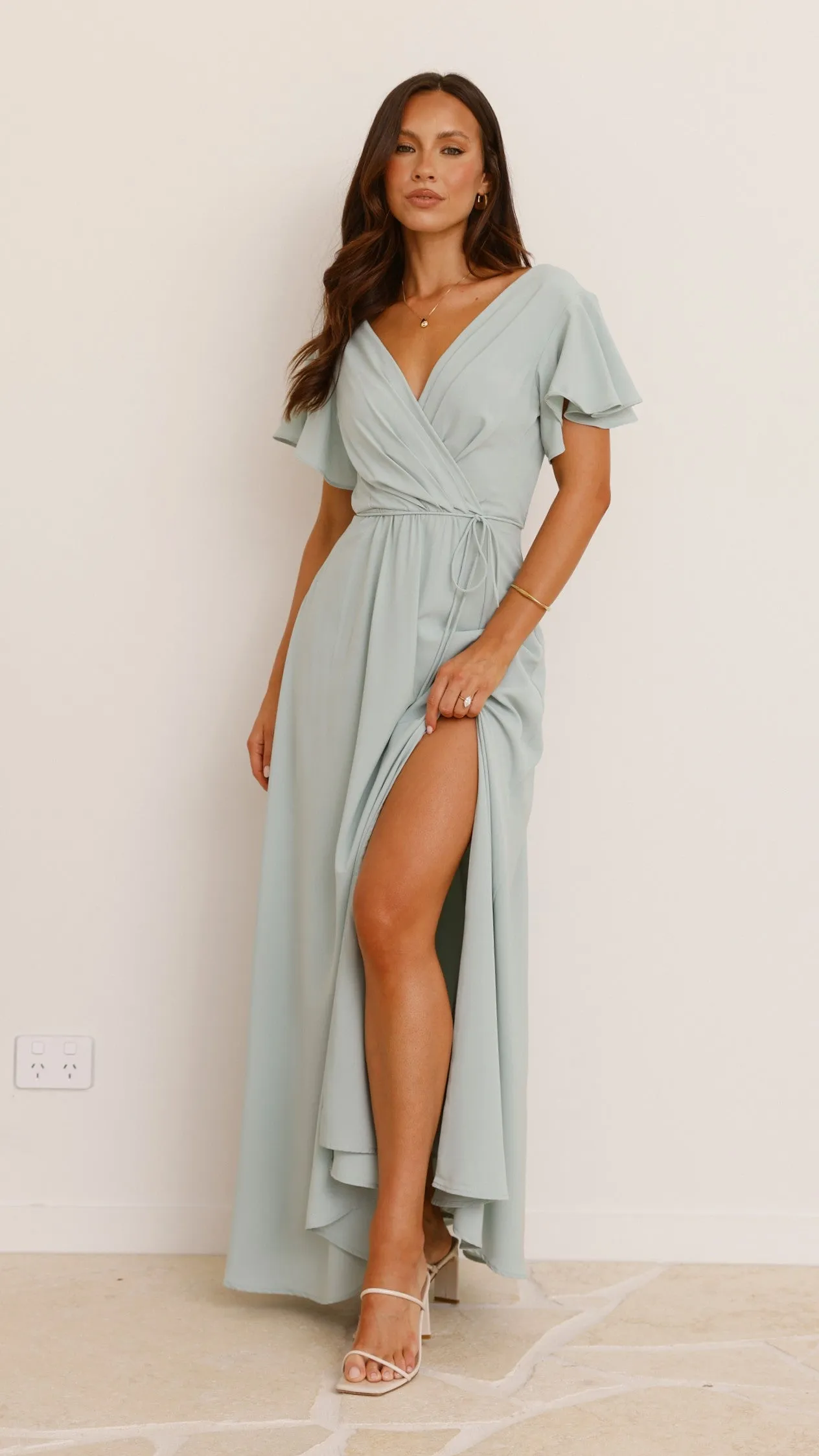 Charlize Maxi Dress - Sage sold by Billy J product image thumbnail 5