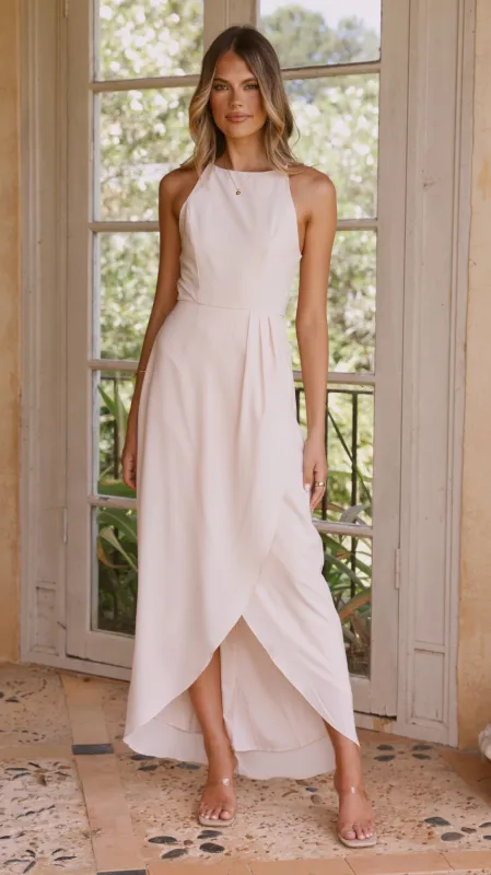 Genevieve Boat Neck Maxi Dress - Ivory sold by Billy J