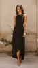 Genevieve Boat Neck Maxi Dress - Black sold by Billy J