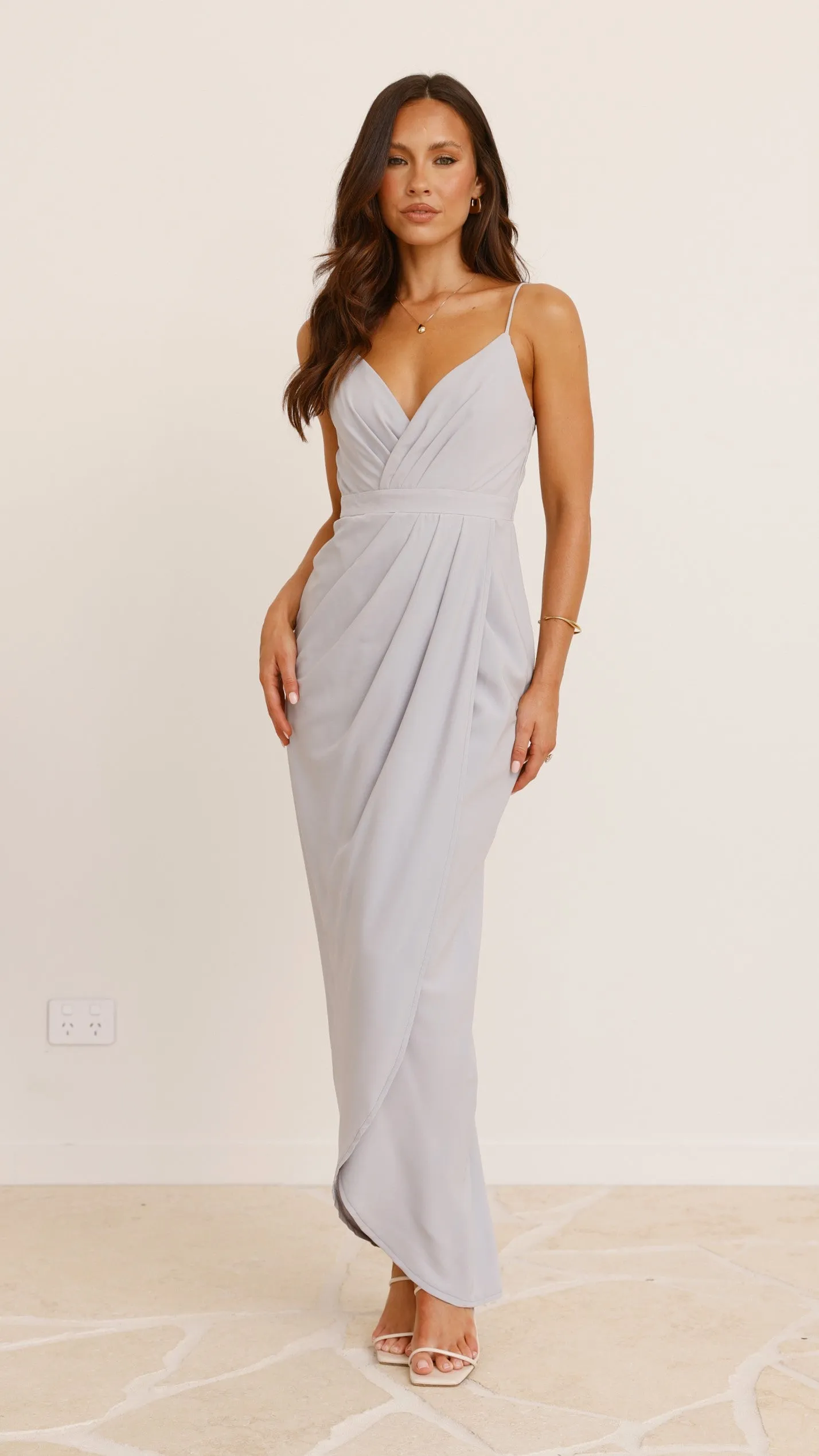 Charlotte Draped Maxi Dress - Silver sold by Billy J product image thumbnail 5