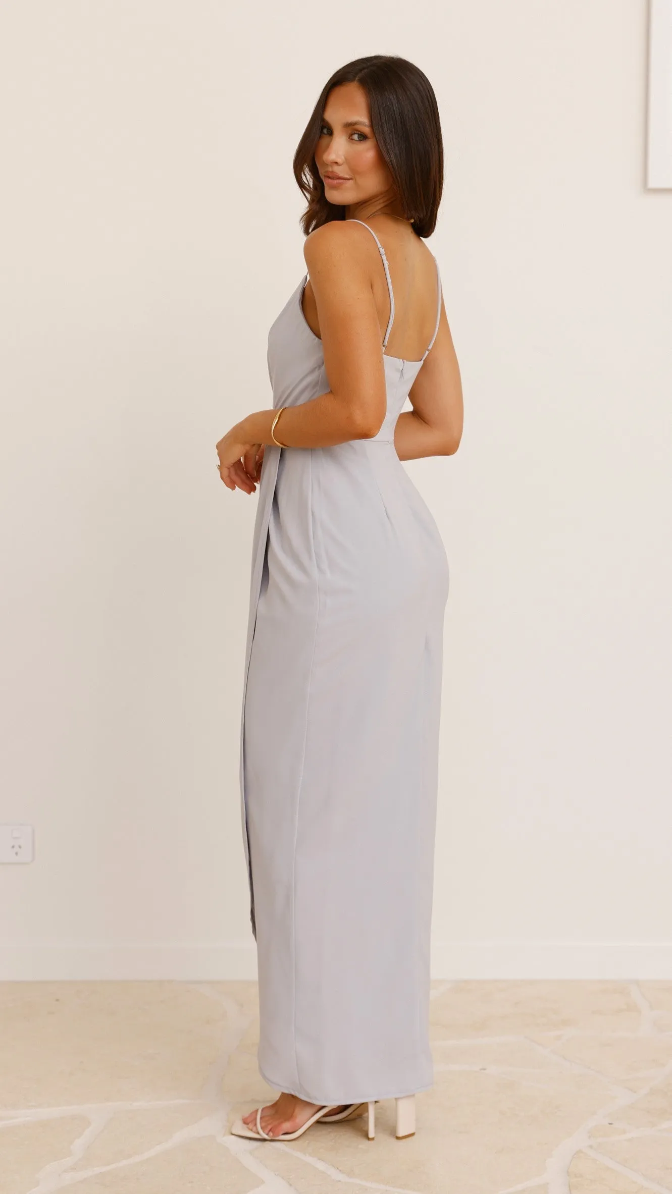 Charlotte Draped Maxi Dress - Silver sold by Billy J product image thumbnail 2