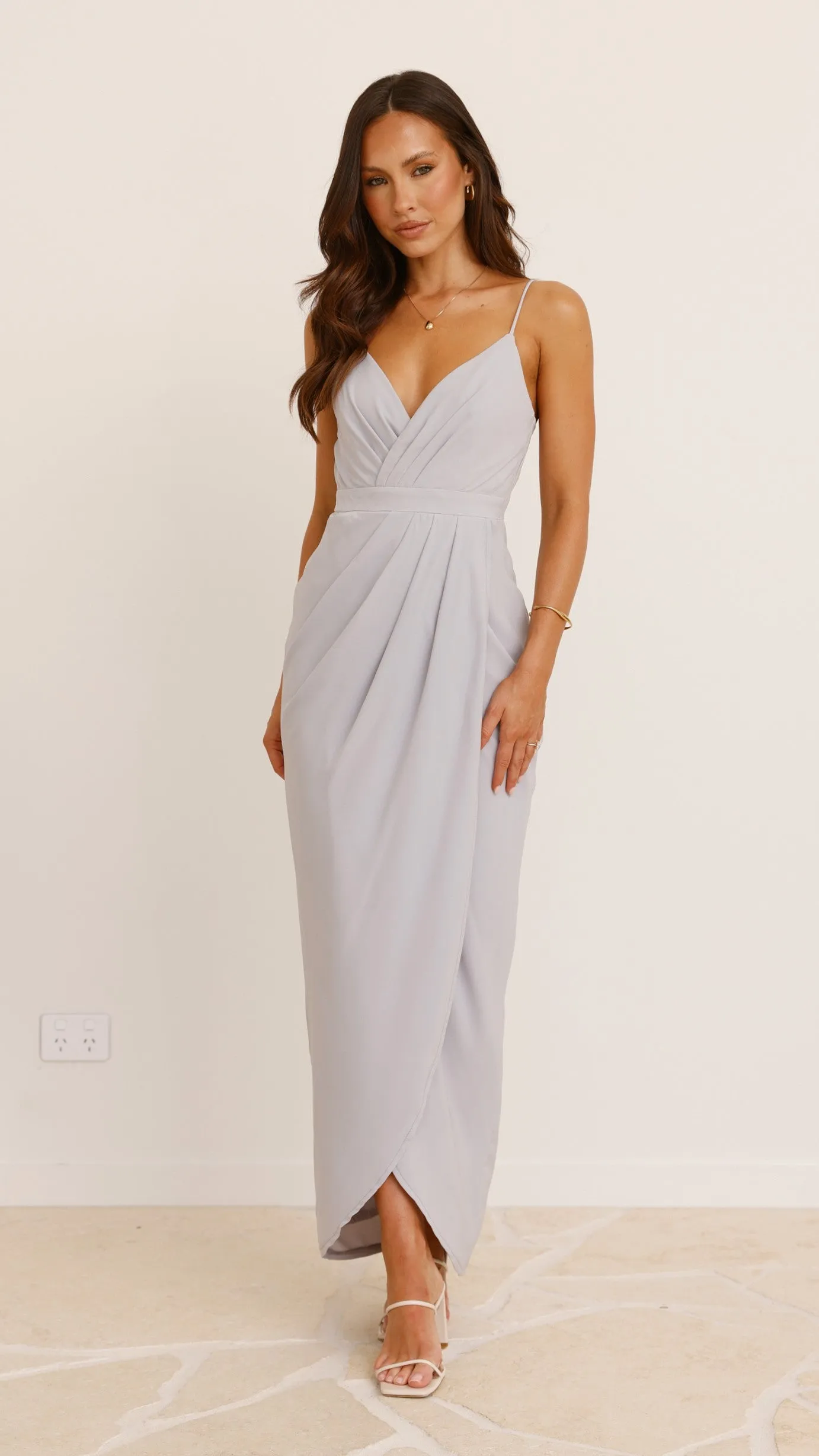 Charlotte Draped Maxi Dress - Silver sold by Billy J product image thumbnail 4