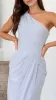 Clara One Shoulder Maxi Dress - Light Grey sold by Billy J