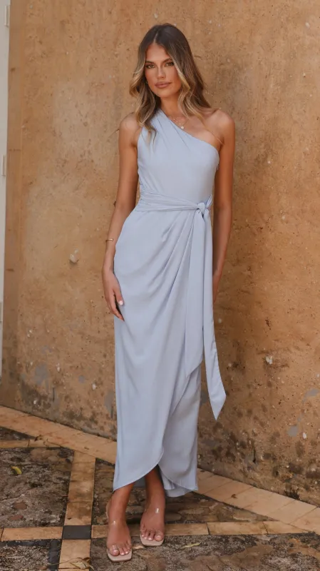 Clara One Shoulder Maxi Dress - Blue sold by Billy J