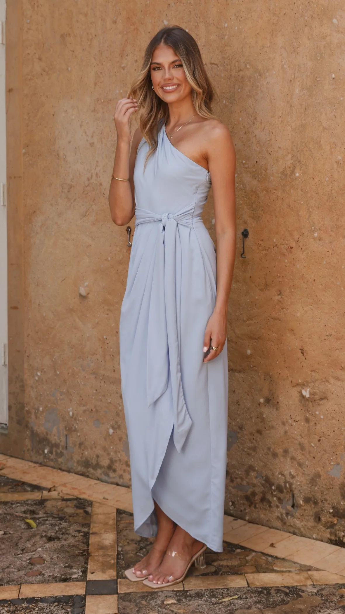 Clara One Shoulder Maxi Dress - Blue sold by Billy J product image thumbnail 4