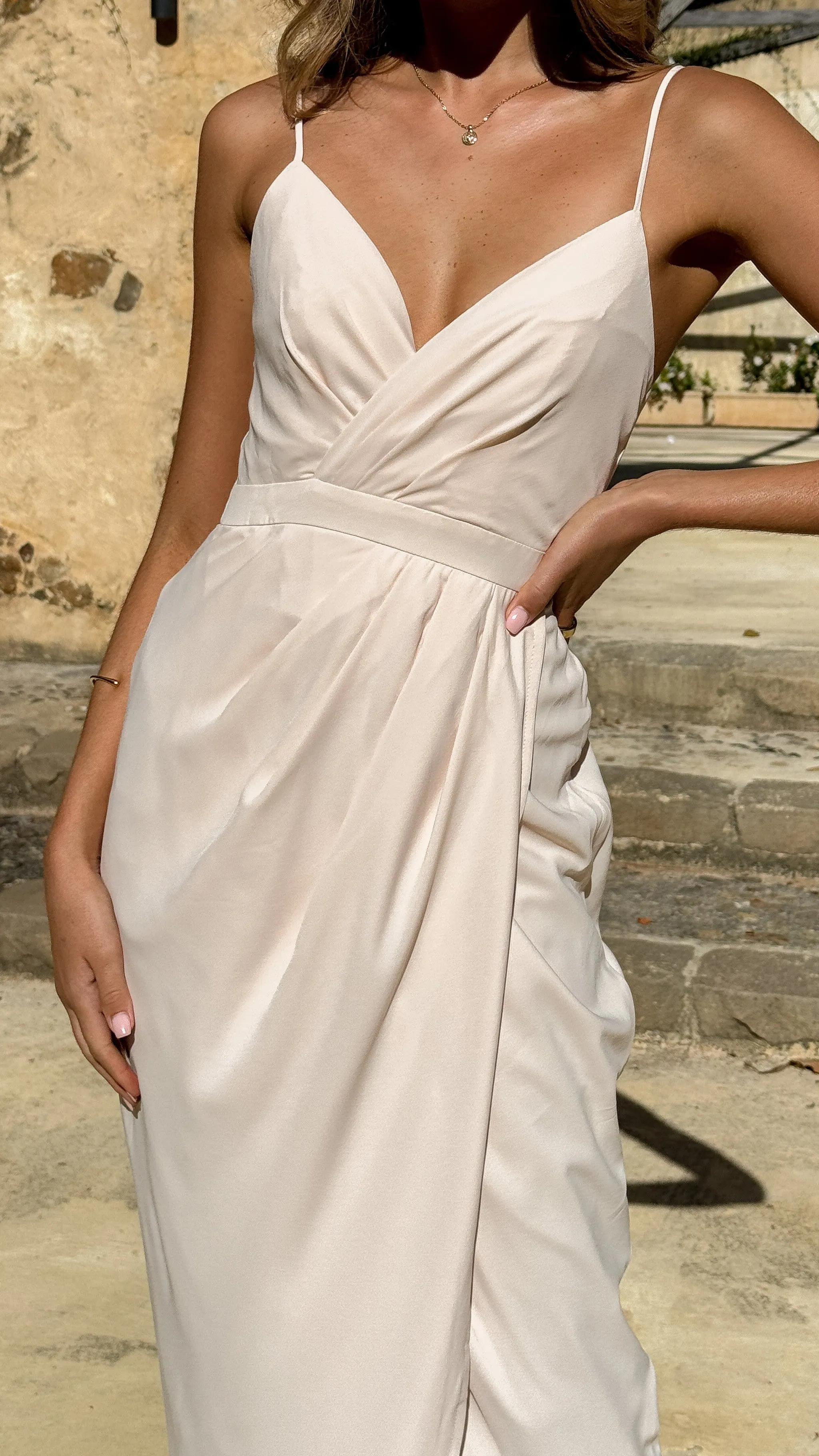 Charlotte Draped Maxi Dress - Ivory sold by Billy J product image thumbnail 3