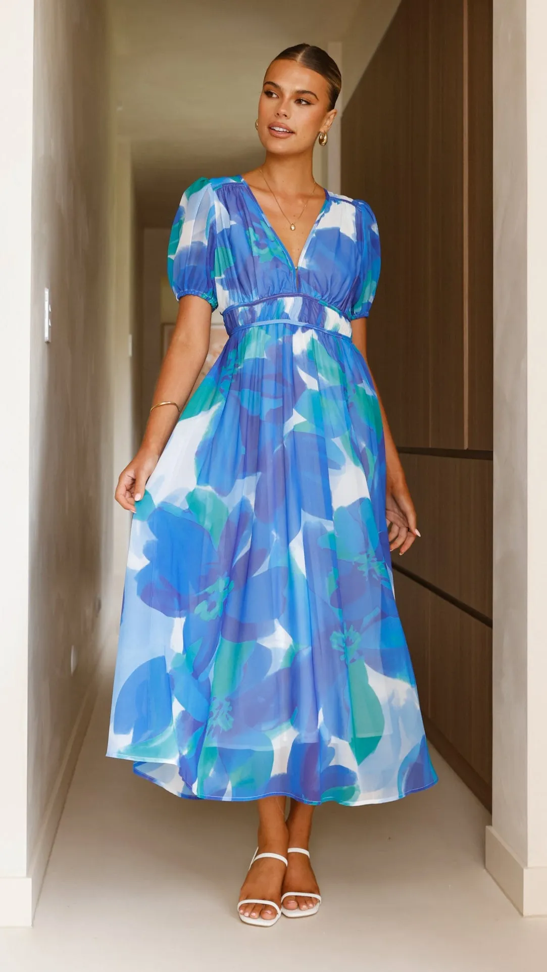 Ilah Maxi Dress - Blue/Green sold by Billy J