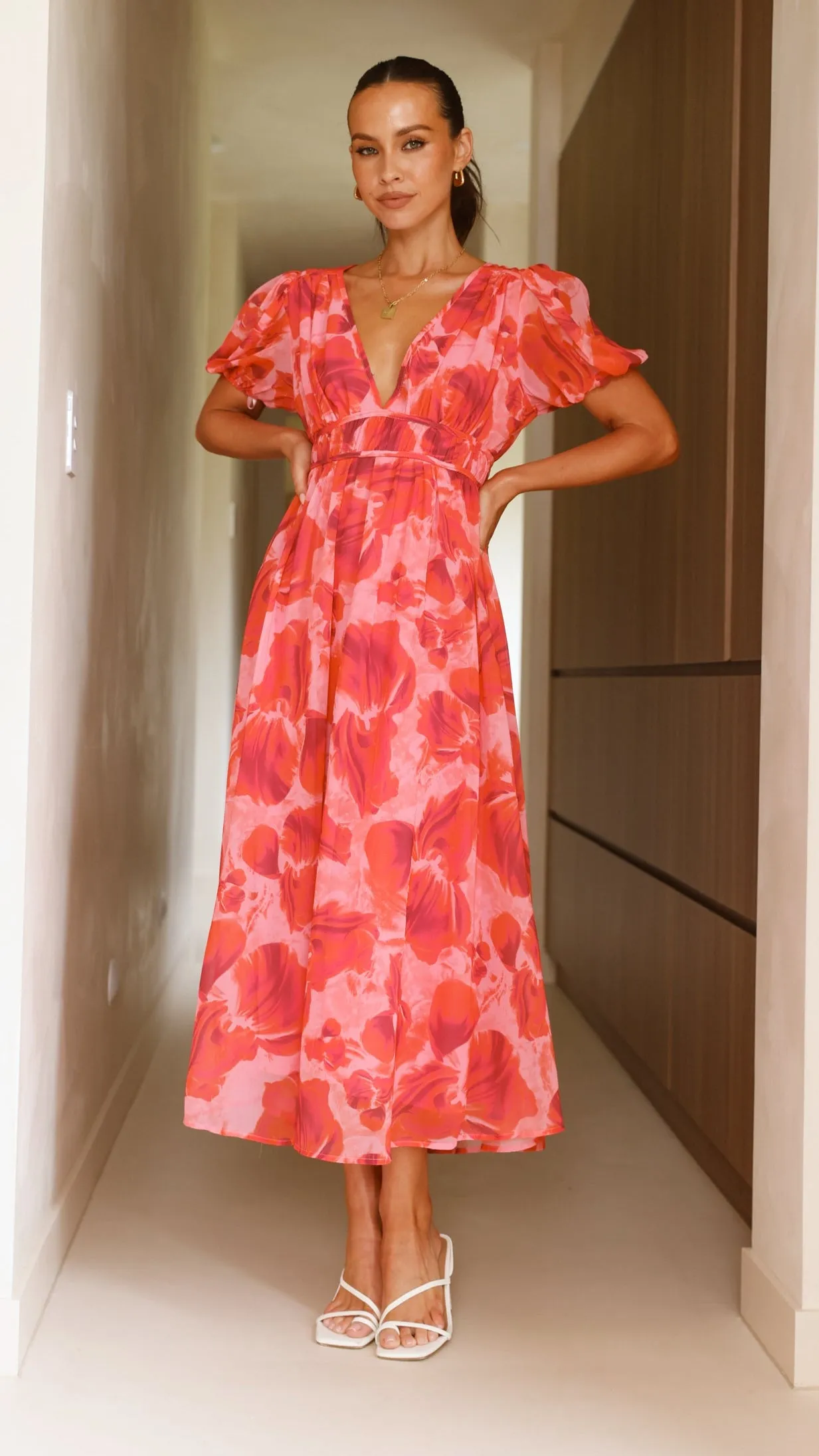 Ilah Maxi Dress - Red/Pink sold by Billy J