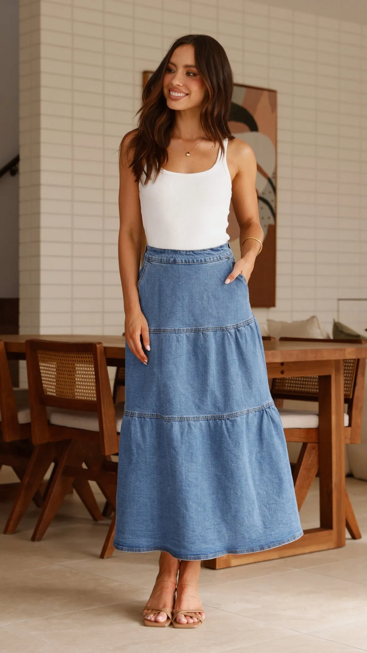 Rhea Midi Skirt - Denim sold by Billy J product image thumbnail 5