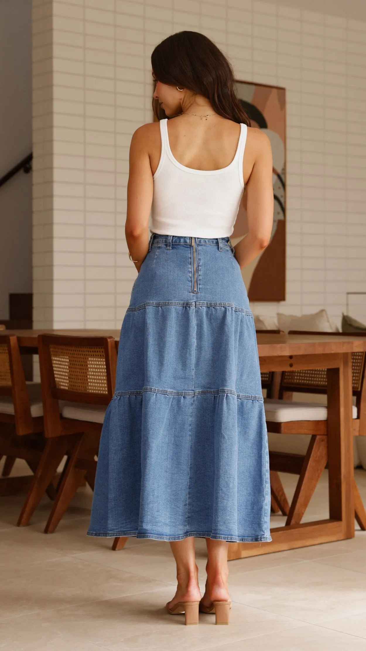 Rhea Midi Skirt - Denim sold by Billy J product image thumbnail 2