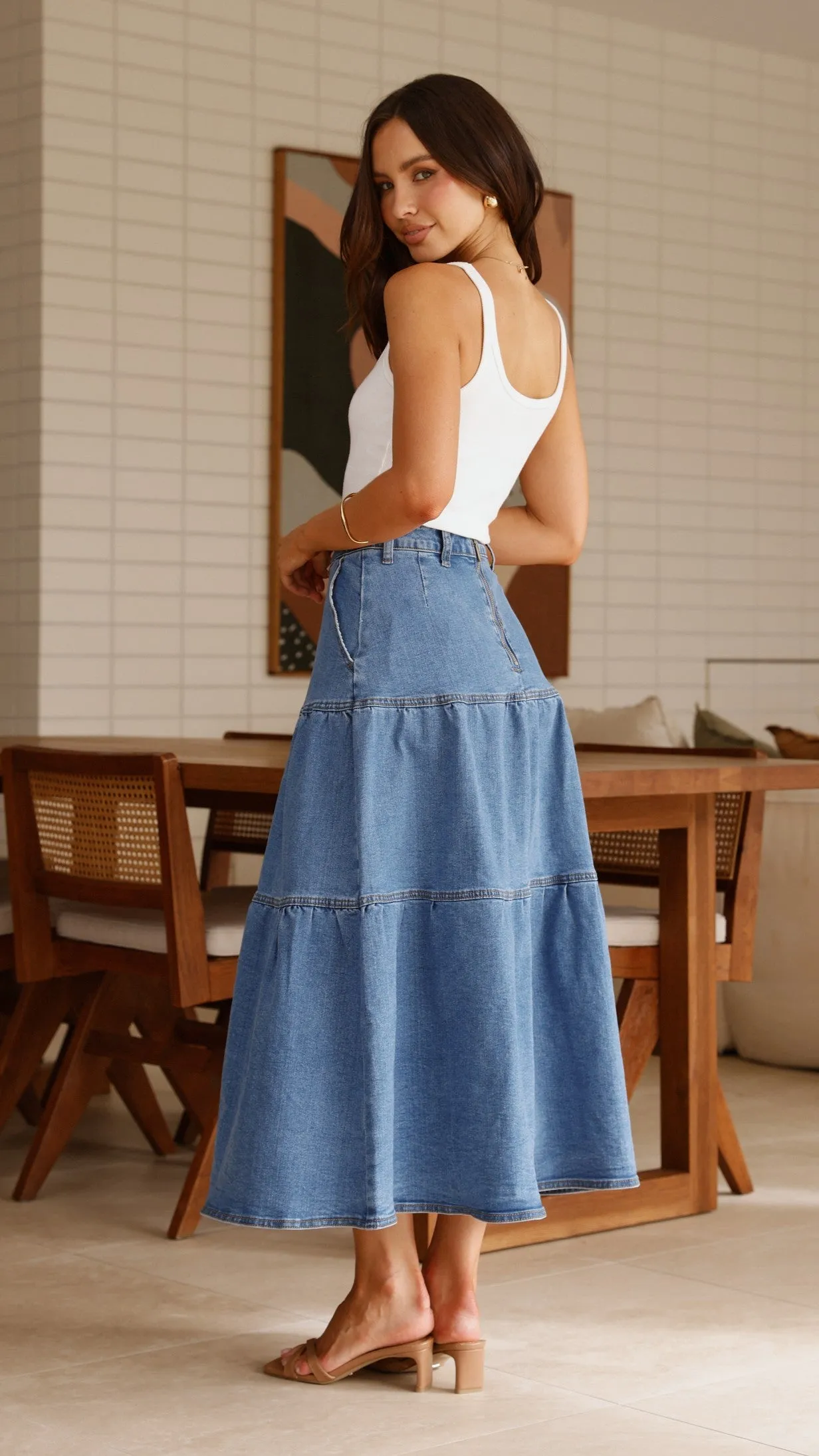 Rhea Midi Skirt - Denim sold by Billy J product image thumbnail 4
