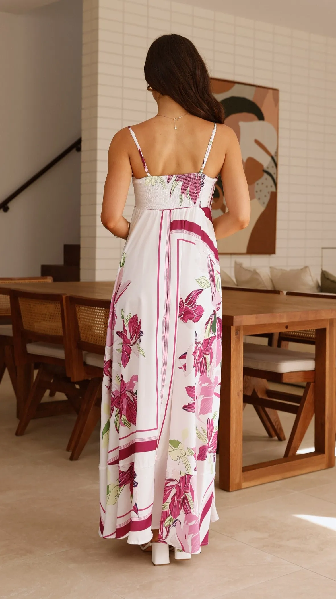 Kaethe Maxi Dress - White/Pink sold by Billy J product image thumbnail 2