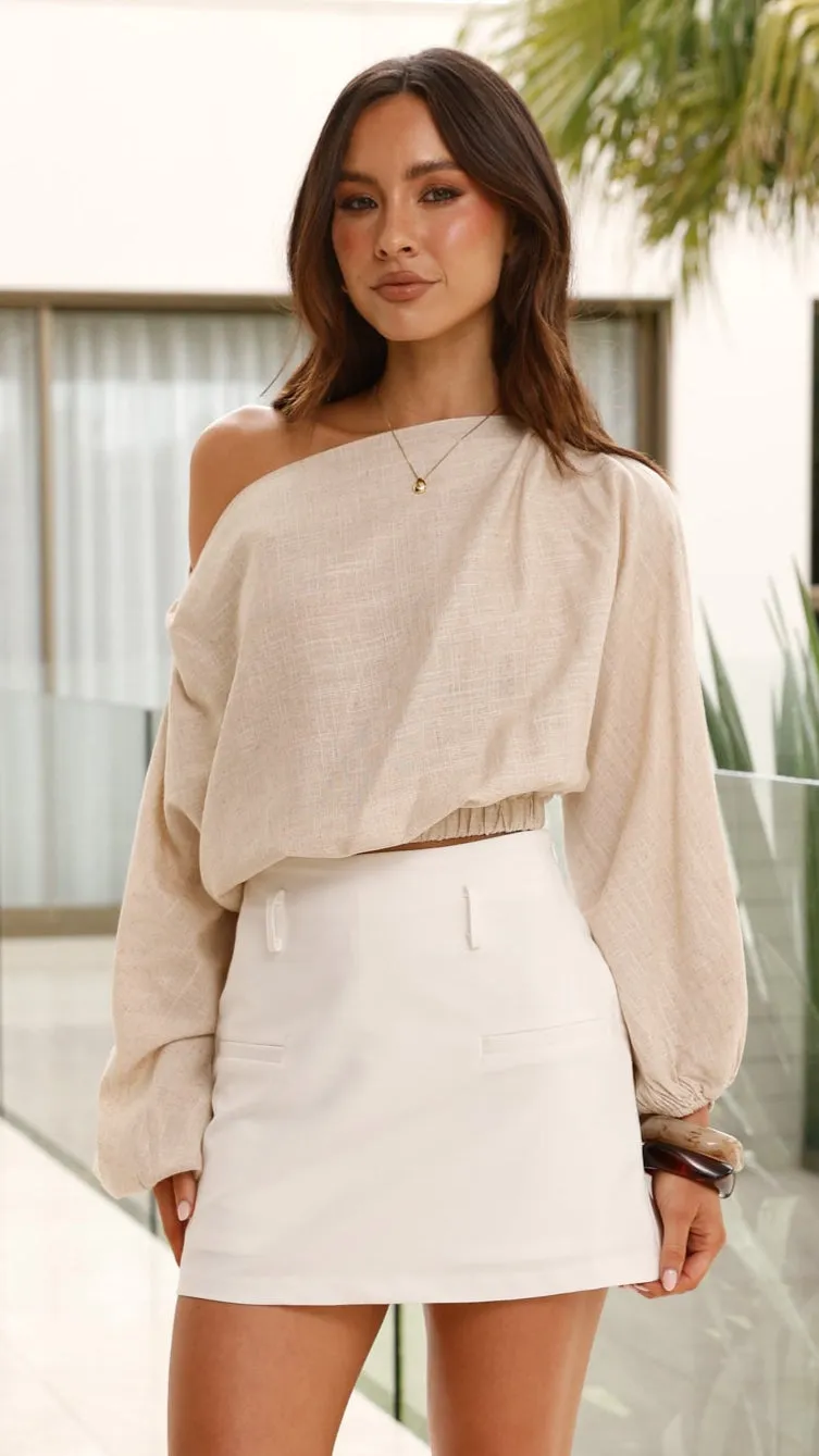 Katara Off Shoulder Top - Natural sold by Billy J