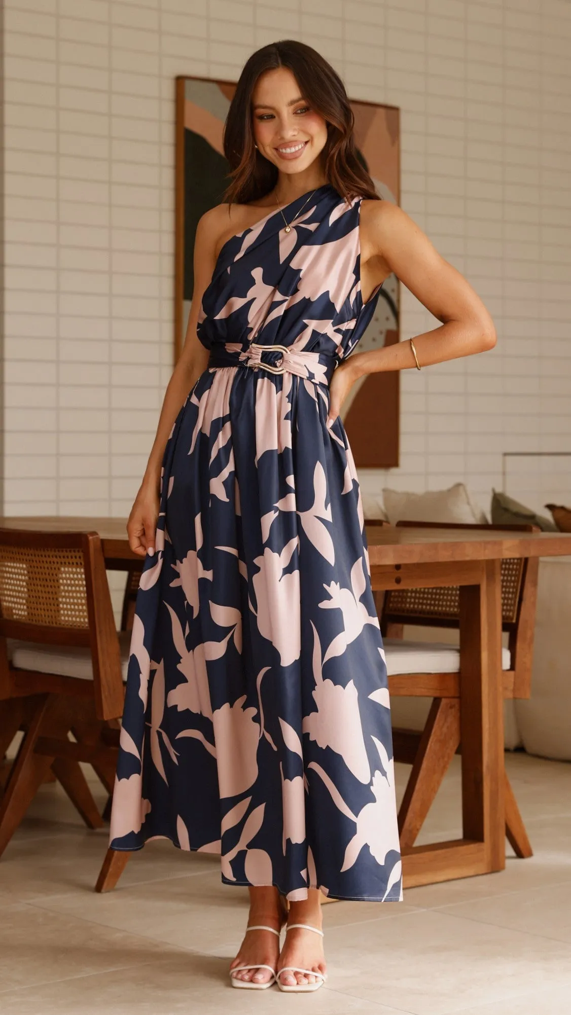 Hadas Maxi Dress - Navy/Pink Print sold by Billy J product image thumbnail 4