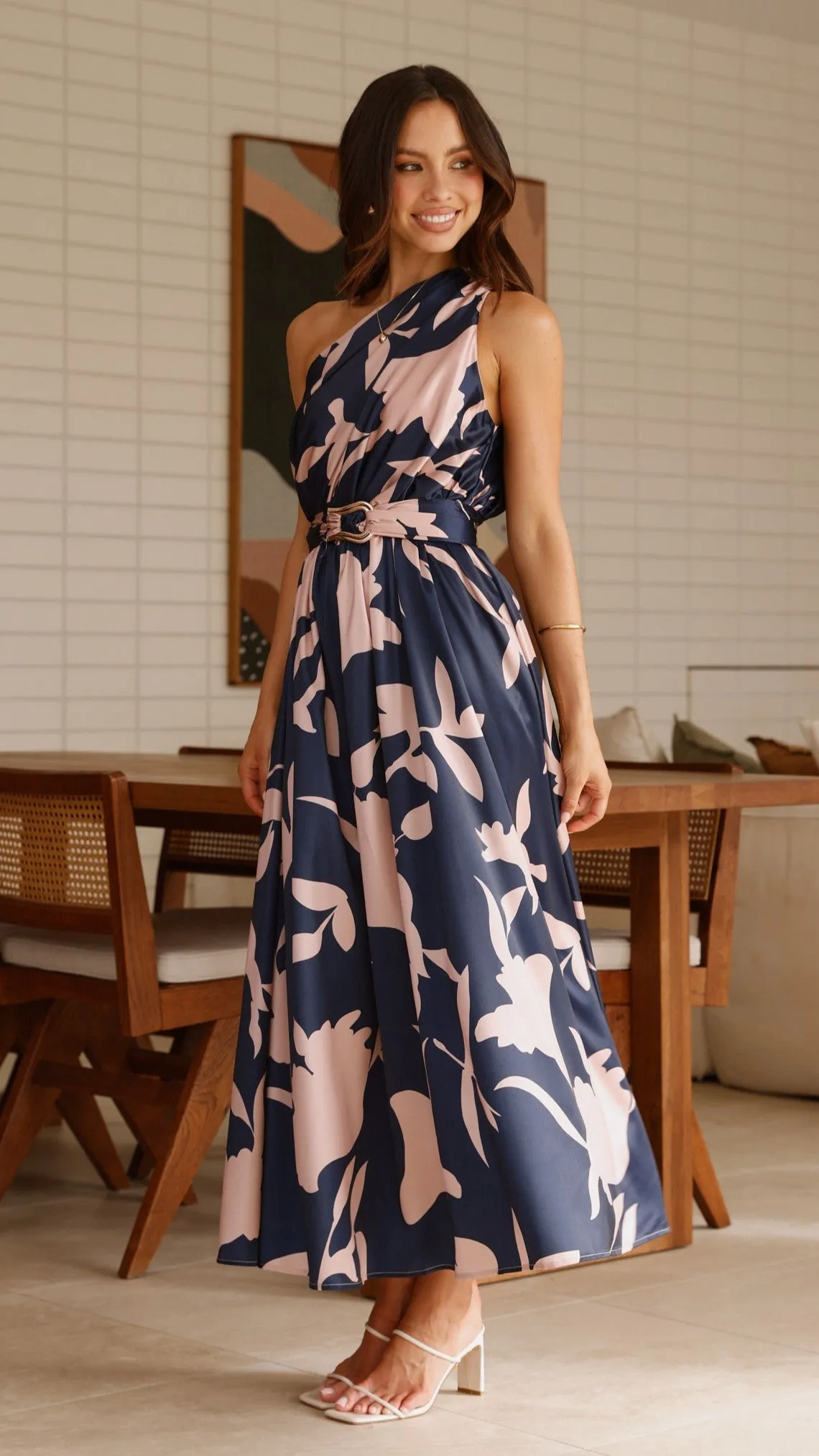 Hadas Maxi Dress - Navy/Pink Print sold by Billy J product image thumbnail 5