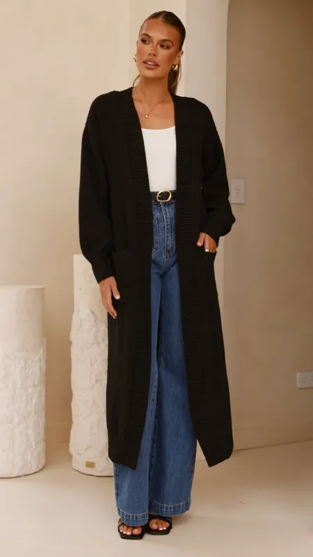 Sheera Longline Knit Cardigan - Black sold by Billy J