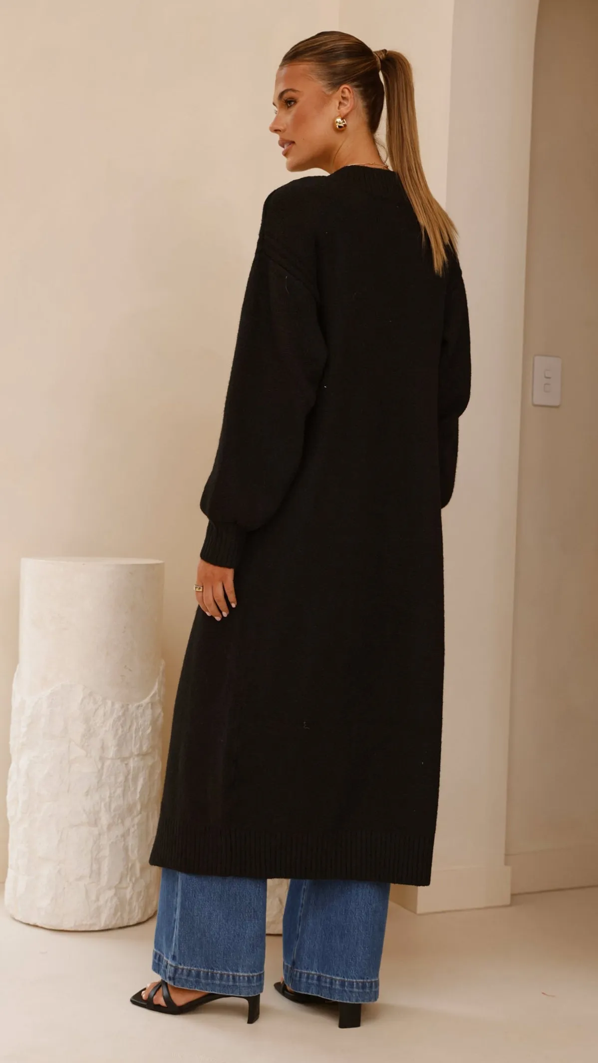 Sheera Longline Knit Cardigan - Black sold by Billy J product image thumbnail 2