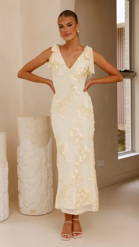 Usha Tie Strap Maxi Dress - Yellow sold by Billy J