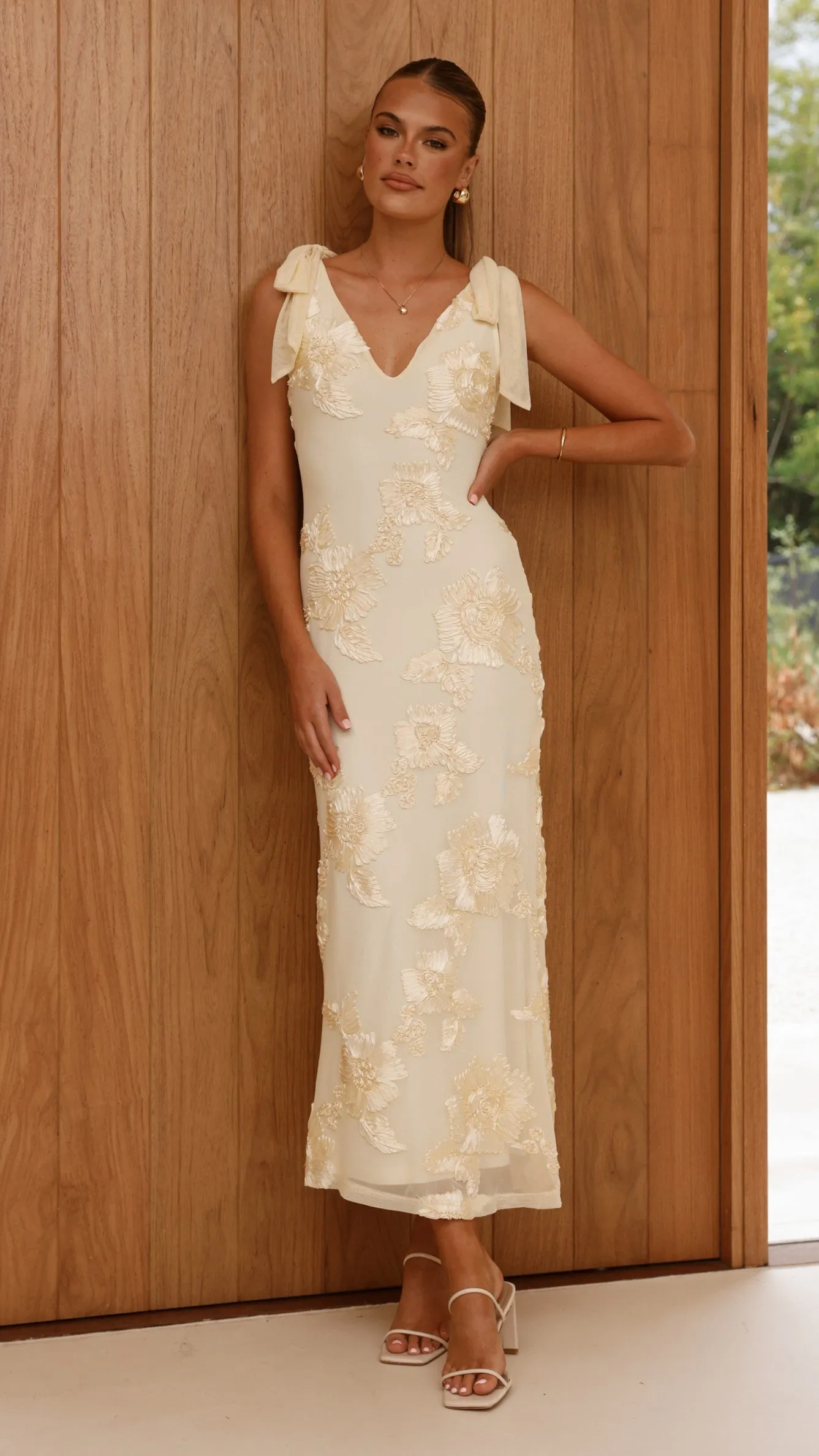 Usha Tie Strap Maxi Dress - Yellow sold by Billy J product image thumbnail 4