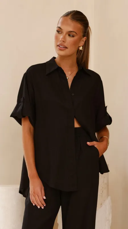 Vallerie Button Up Shirt - Black sold by Billy J