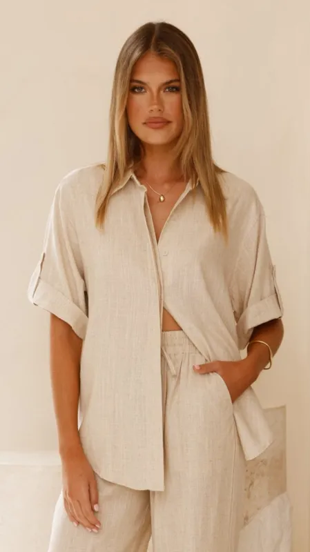 Vallerie Button Up Shirt - Natural sold by Billy J