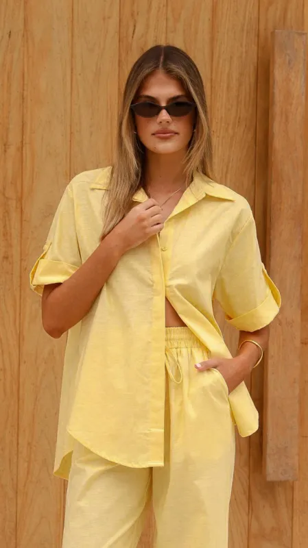 Vallerie Button Up Shirt - Yellow sold by Billy J