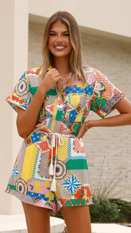 Rama Playsuit - Dazzle Print made by Billy J