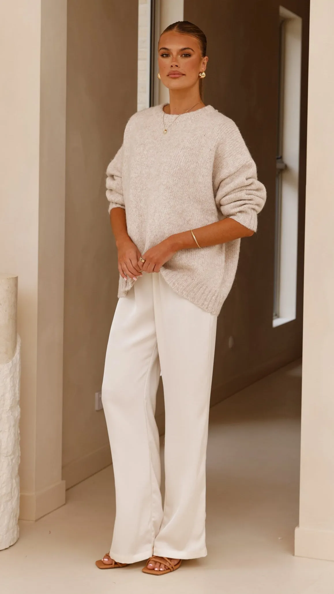 Mila Knit Jumper - Oatmeal sold by Billy J product image thumbnail 3
