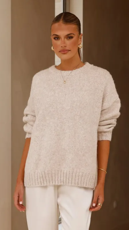 Mila Knit Jumper - Oatmeal sold by Billy J
