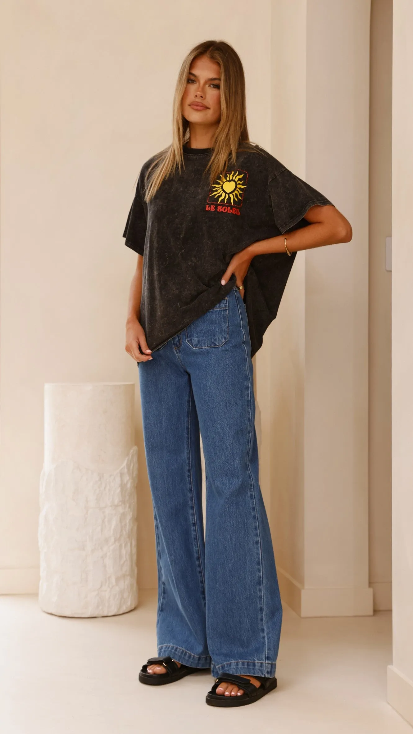 Le Soleil Acid Wash Tee - Black sold by Billy J product image thumbnail 4