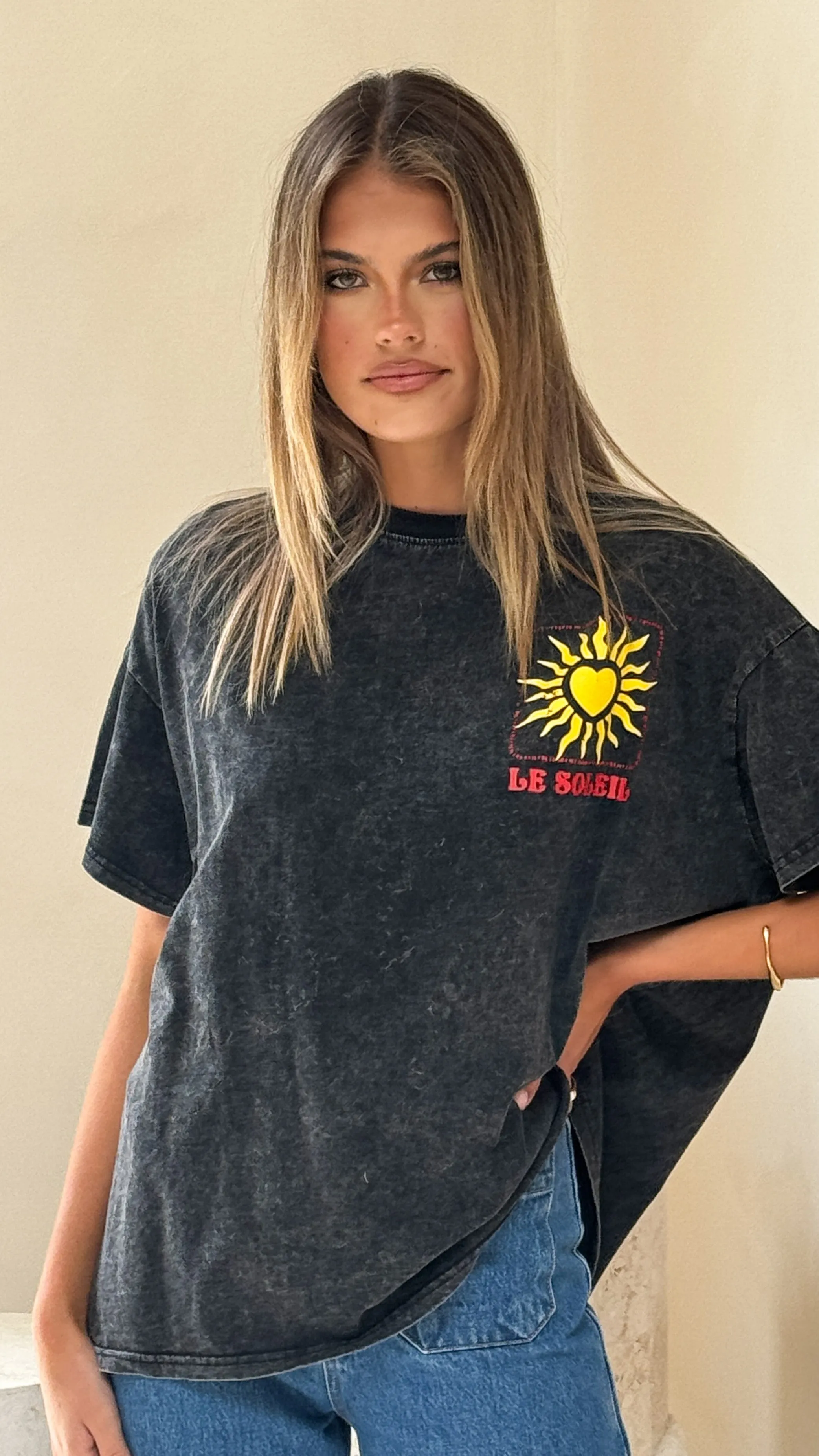 Le Soleil Acid Wash Tee - Black sold by Billy J product image thumbnail 5
