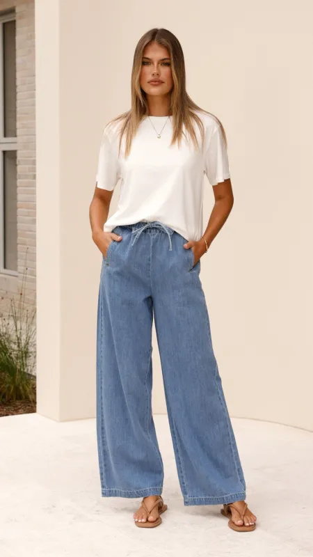 Darby Pant - Mid Blue Denim sold by Billy J