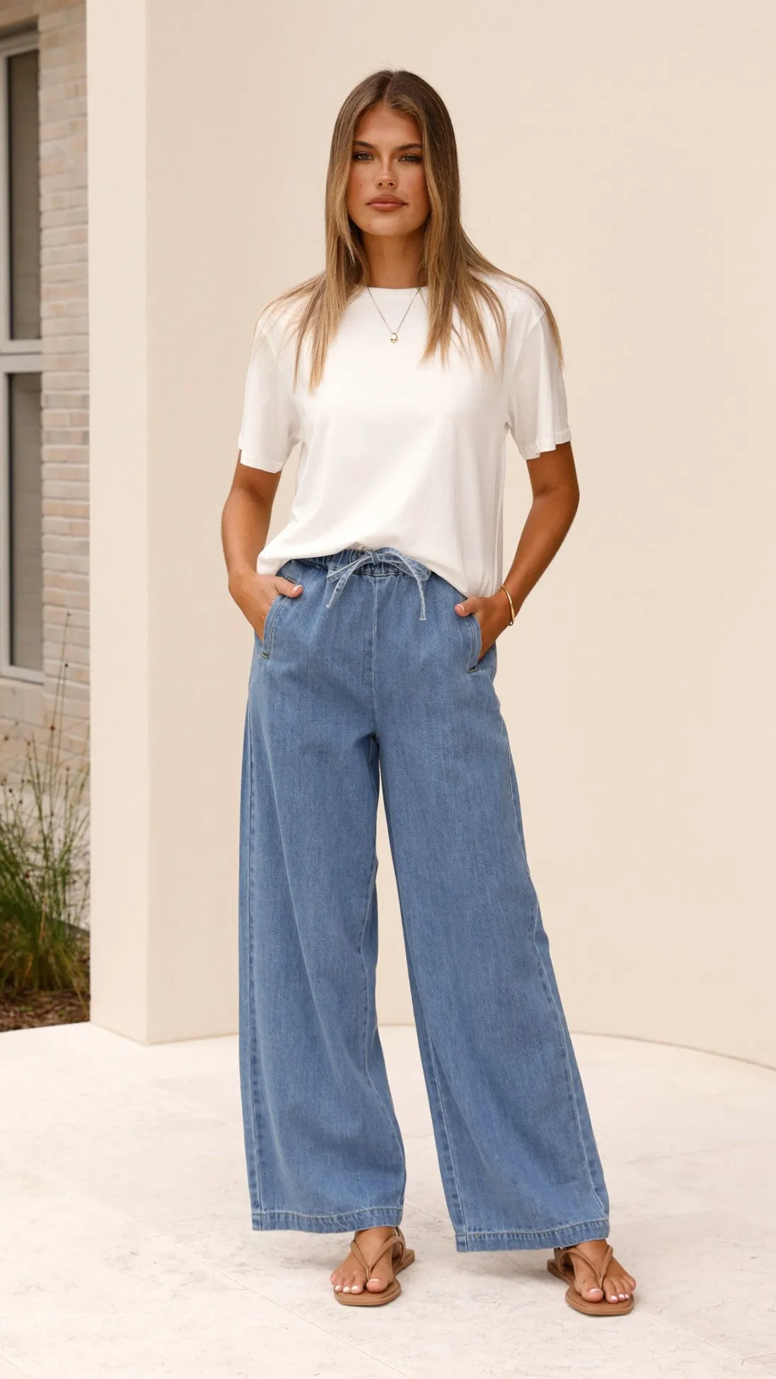 Darby Pant - Mid Blue Denim sold by Billy J