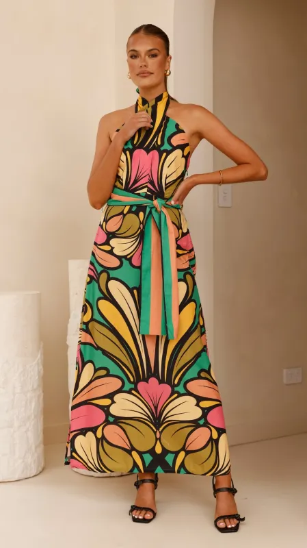 Portugal Twist Halter Maxi Dress - Apple sold by Billy J