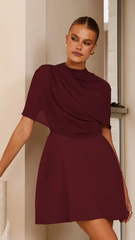 Zahni Mini Dress - Wine sold by Billy J