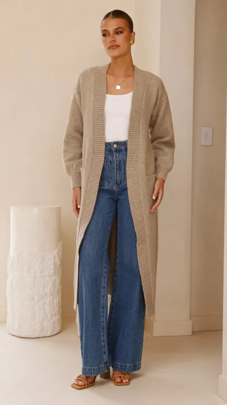 Sheera Longline Knit Cardigan - Oat sold by Billy J