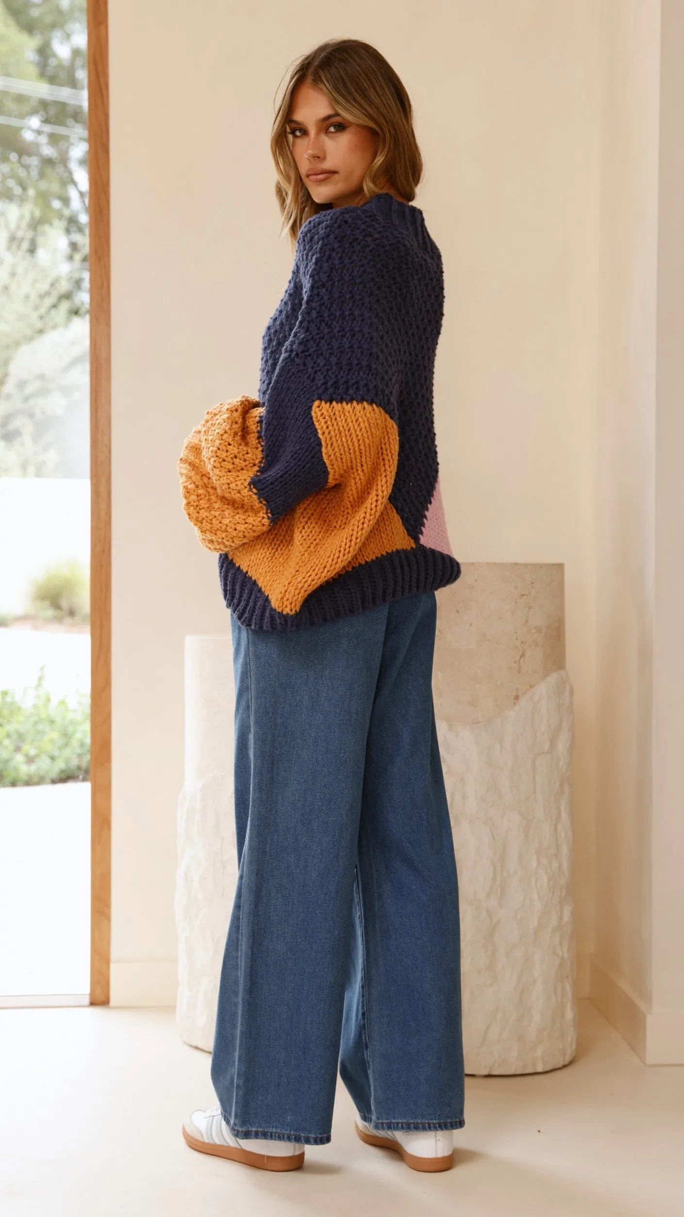 Nila Knit Sweater - Navy Multi sold by Billy J product image thumbnail 2