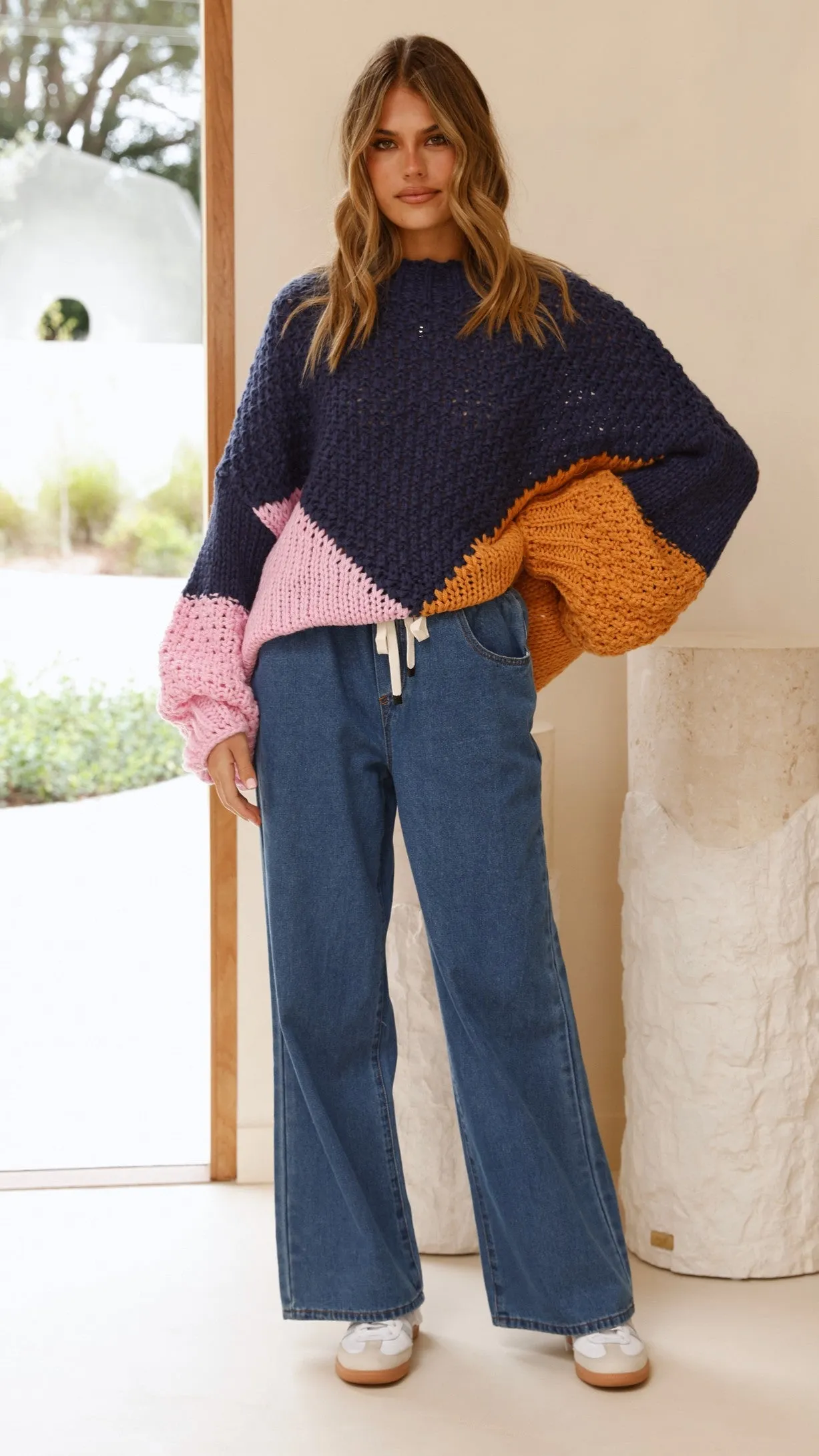 Nila Knit Sweater - Navy Multi sold by Billy J product image thumbnail 5