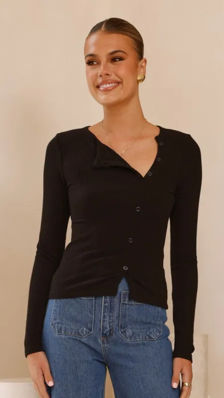 Ellie Long Sleeve Top - Black sold by Billy J